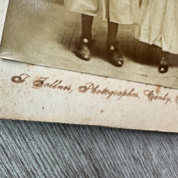 Antique Cabinet Card Photo 2 Children c.1890s J. Tollner Photographer Canby Ohio - Picture 2 of 5